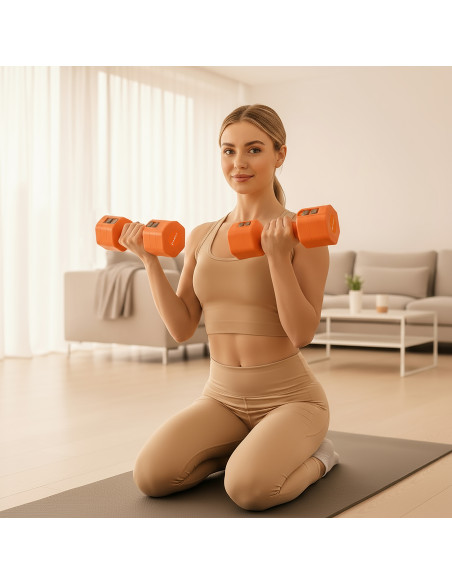VERSTELLBARE HANTELN ORANGE 2 x 2.5 KG HMS