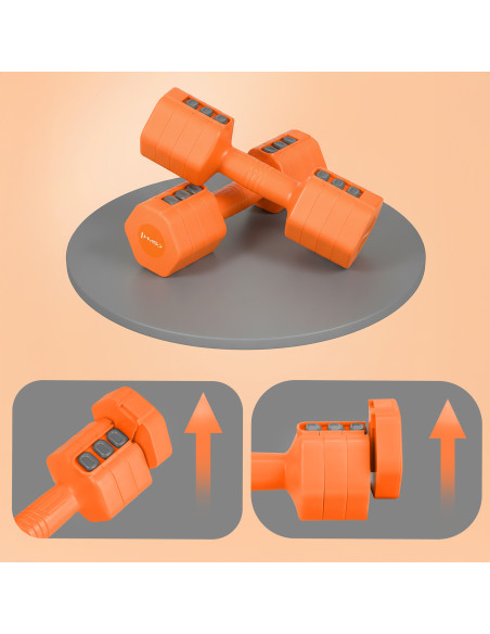 VERSTELLBARE HANTELN ORANGE 2 x 2.5 KG HMS