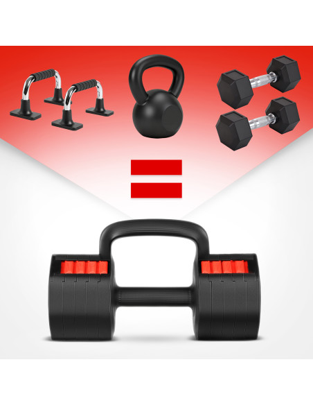 3in1 VERSTELLBARE MULTIFUNKTIONSHANTEL MIT KETTLEBELL- UND PUSH-UP-FUNKTION HMS