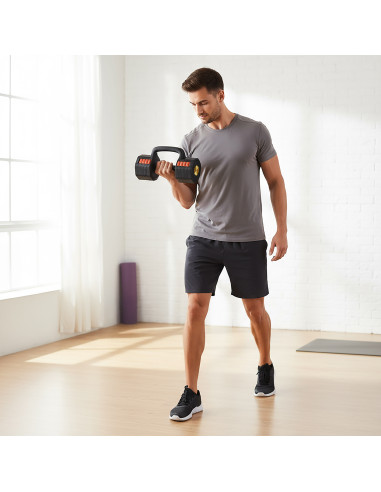 3in1 VERSTELLBARE MULTIFUNKTIONSHANTEL MIT KETTLEBELL- UND PUSH-UP-FUNKTION HMS