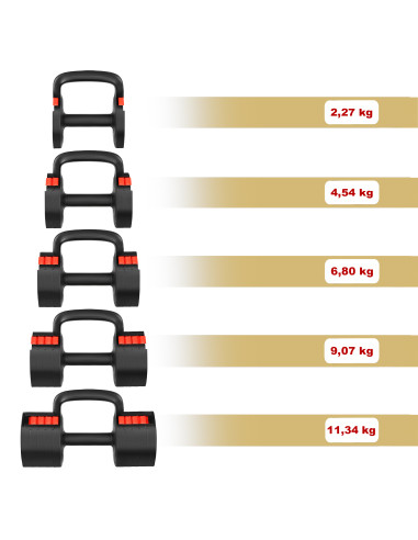 3in1 VERSTELLBARE MULTIFUNKTIONSHANTEL MIT KETTLEBELL- UND PUSH-UP-FUNKTION HMS