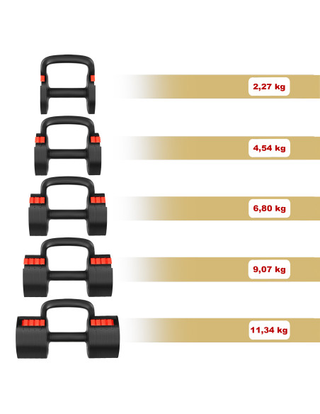 3in1 VERSTELLBARE MULTIFUNKTIONSHANTEL MIT KETTLEBELL- UND PUSH-UP-FUNKTION HMS