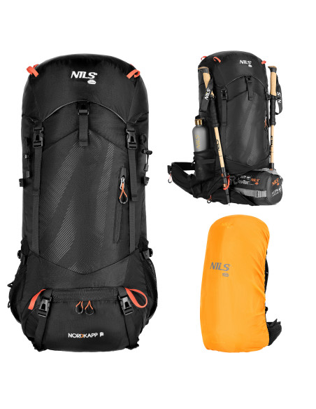 TREKKINGRUCKSACK SCHWARZ NORDKAPP 65L NILS CAMP