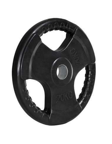 OLYMPISCHE HANTELSCHEIBE MIT GUMMIBEDECKUNG 20 KG HMS