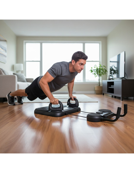 MULTIFUNKTIONALES LIEGESTÜTZ - PLANK-BOARD MIT WIDERSTANDSBÄNDERN HMS