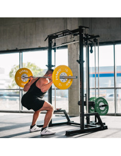 SMITH-MASCHINE MIT PLATE-LOADED KABELZUGSYSTEM SEMI COMMERCIAL HMS