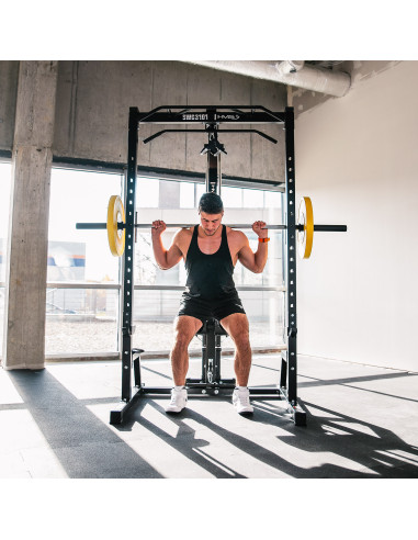 SMITH-MASCHINE MIT PLATE-LOADED KABELZUGSYSTEM SEMI COMMERCIAL HMS