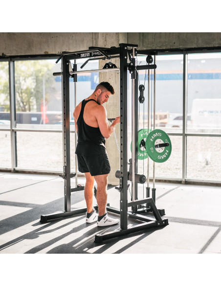 SMITH-MASCHINE MIT PLATE-LOADED KABELZUGSYSTEM SEMI COMMERCIAL HMS