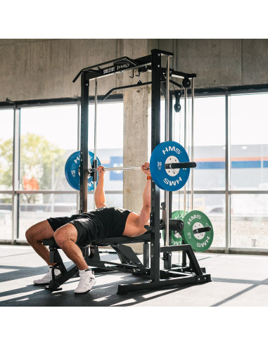 SMITH-MASCHINE MIT PLATE-LOADED KABELZUGSYSTEM SEMI COMMERCIAL HMS