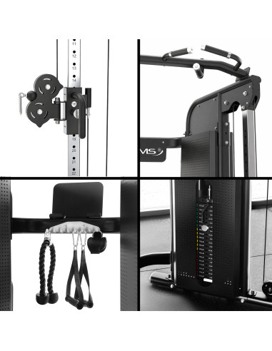 PRO KABELZUGSTATION MIT DOPPEL-GEWICHTSBLOCK COMMERCIAL HMS