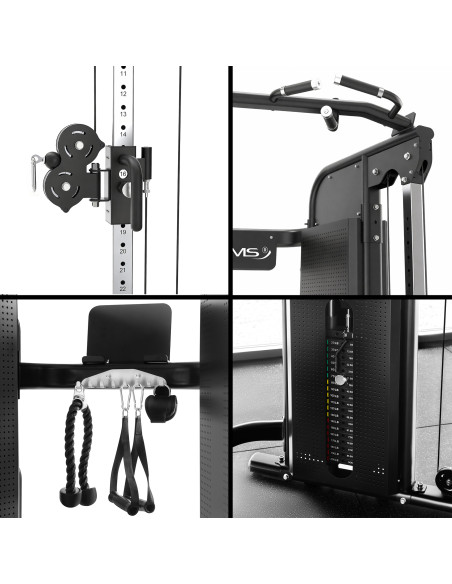 PRO KABELZUGSTATION MIT DOPPEL-GEWICHTSBLOCK COMMERCIAL HMS