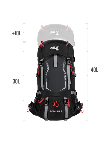 TREKKINGRUCKSACK SCHWARZ NORTHLAKE 30L+10 NILS CAMP