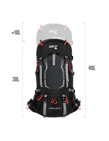 TREKKINGRUCKSACK SCHWARZ NORTHLAKE 30L+10 NILS CAMP