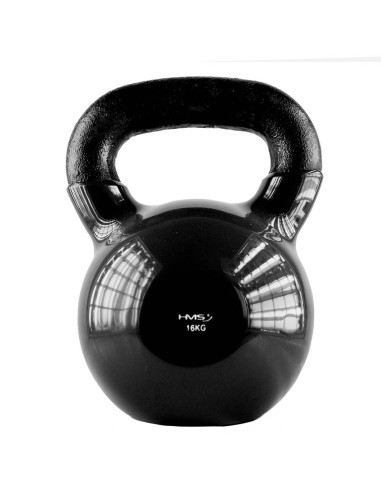 BLACK KETTLEBELL AUS GUSSEISEN MIT VINYLBESCHICHTUNG HMS