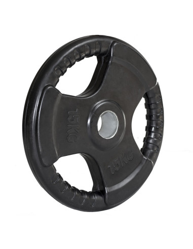 OLYMPISCHE HANTELSCHEIBE MIT GUMMIUMMANTELUNG 15 KG HMS