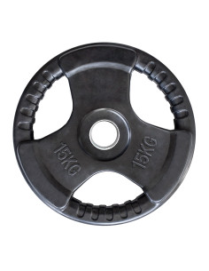 OLYMPISCHE HANTELSCHEIBE MIT GUMMIUMMANTELUNG 15 KG HMS 2