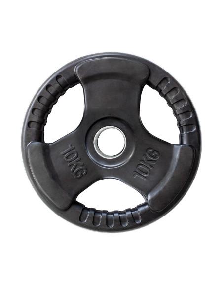 OLYMPISCHE HANTELSCHEIBE MIT GUMMIUMMANTELUNG 10 KG HMS