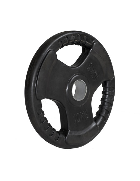 OLYMPISCHE HANTELSCHEIBE MIT GUMMIUMMANTELUNG 10 KG HMS