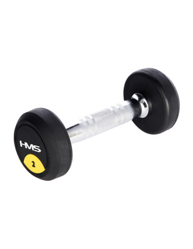 PRO 2 KG RUNDHANTEL MIT GUMMIUMMANTELUNG HMS