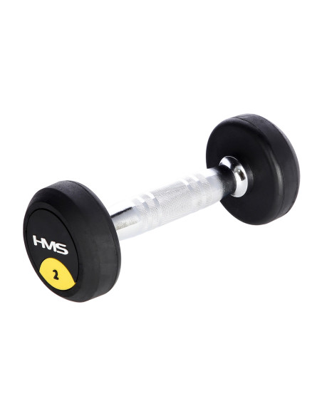 PRO 2 KG RUNDHANTEL MIT GUMMIUMMANTELUNG HMS