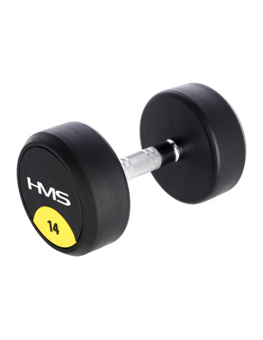 PRO 14 KG RUNDHANTEL MIT GUMMIUMMANTELUNG HMS