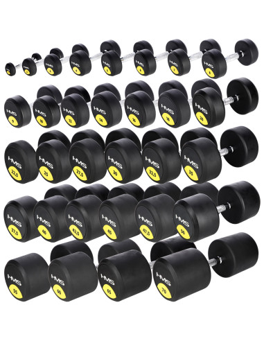 PRO 35 KG RUNDHANTEL MIT GUMMIUMMANTELUNG HMS