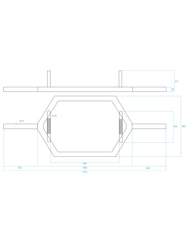 HEX-BAR STANGE 170cm/50mm HMS