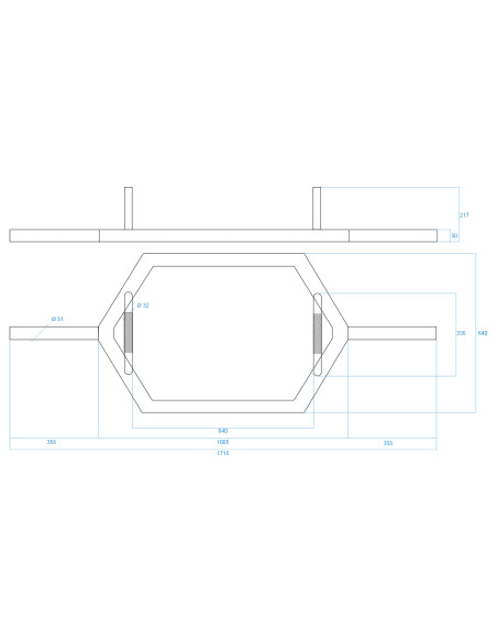 HEX-BAR STANGE 170cm/50mm HMS