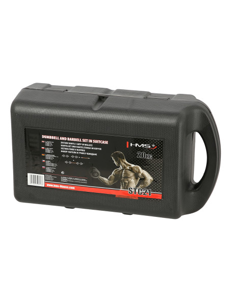 VERSTELLBARE CHROM HANTELN IM KOFFER 20KG HMS