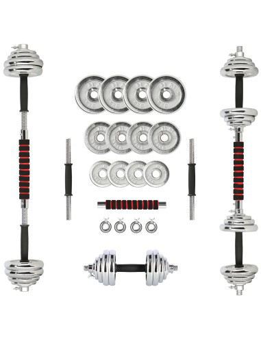 VERSTELLBARE CHROM HANTELN IM KOFFER 20KG HMS