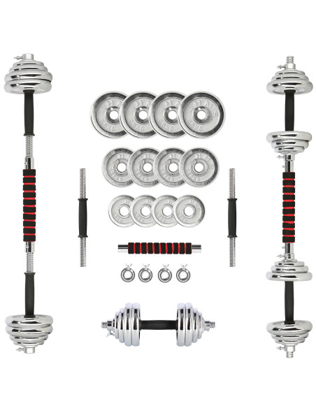 VERSTELLBARE CHROM HANTELN IM KOFFER 20KG HMS