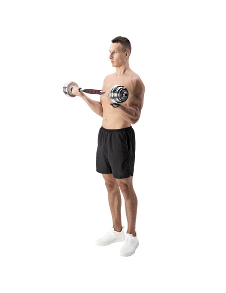 VERSTELLBARE CHROM HANTELN IM KOFFER 20KG HMS