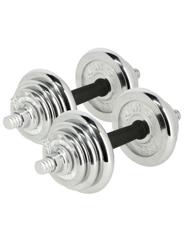 VERSTELLBARE CHROM HANTELN IM KOFFER 20KG HMS
