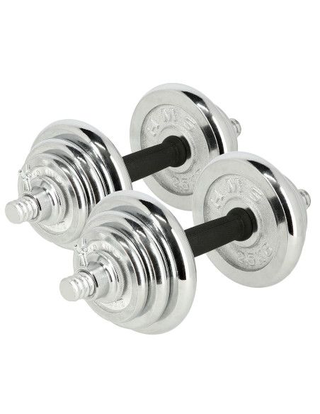 VERSTELLBARE CHROM HANTELN IM KOFFER 20KG HMS