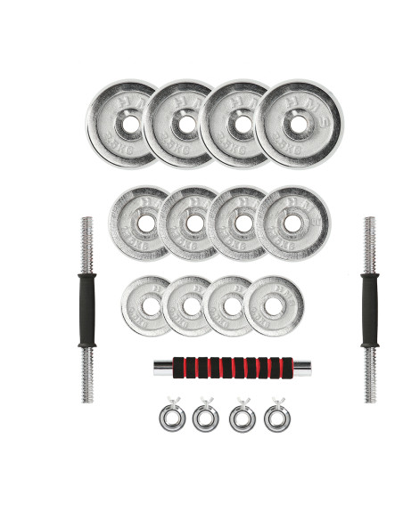 VERSTELLBARE CHROM HANTELN IM KOFFER 20KG HMS