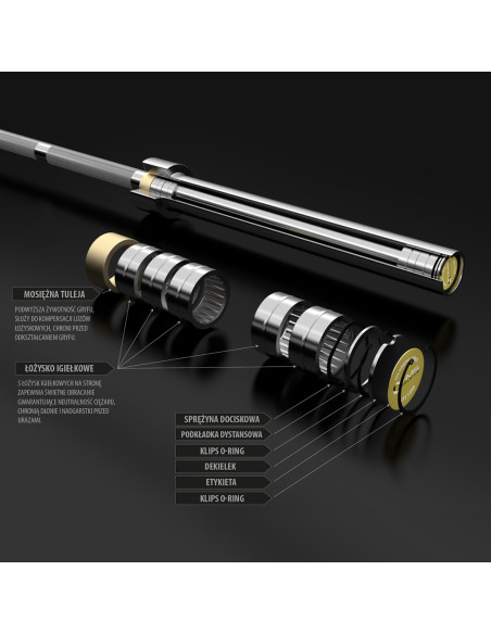 20 KG 2200 MM OLYMPISCHE LANGHANTELSTANGE HMS PREMIUM + ZG1500 GOLDEN VERSCHLÜSSE LOCK JAW