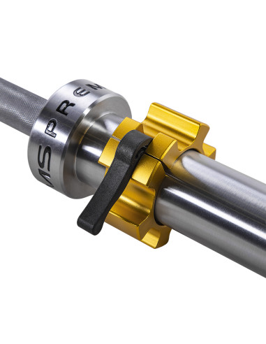 20 KG 2200 MM OLYMPISCHE LANGHANTELSTANGE HMS PREMIUM + ZG1500 GOLDEN VERSCHLÜSSE LOCK JAW