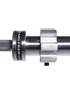 20 KG 2200 MM OLYMPISCHE LANGHANTELSTANGE HMS PREMIUM + ZG1500 SILVER VERSCHLÜSSE LOCK JAW (2 STK.) 2