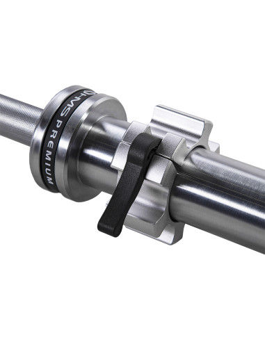 20 KG 2200 MM OLYMPISCHE LANGHANTELSTANGE HMS PREMIUM + ZG1500 SILVER VERSCHLÜSSE LOCK JAW (2 STK.)