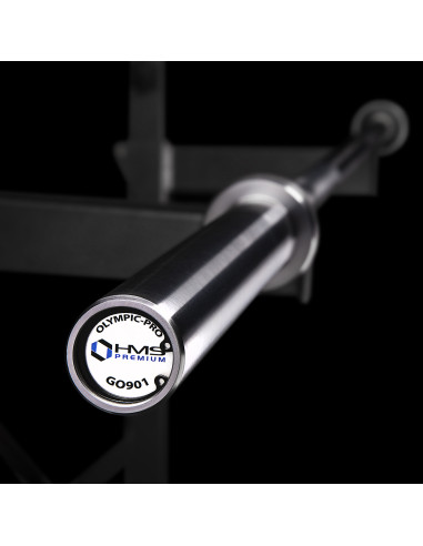 20 KG 2200 MM OLYMPISCHE LANGHANTELSTANGE HMS PREMIUM + ZG1500 SILVER VERSCHLÜSSE LOCK JAW (2 STK.)