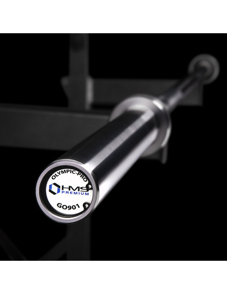 20 KG 2200 MM OLYMPISCHE LANGHANTELSTANGE HMS PREMIUM + ZG1500 SILVER VERSCHLÜSSE LOCK JAW (2 STK.)