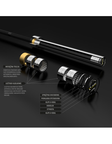 220 CM 20 KG + VERSCHLUSS ZG1000 BLACK OLYMPISCHE LANGSTANGE HMS PREMIUM