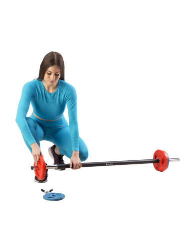 LANGHANTELSTANGE FÜR PUMP-TRAINING + VERSCHLUSS HMS