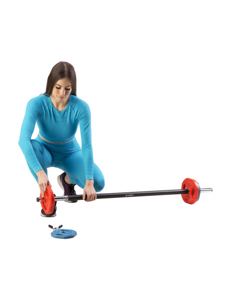 LANGHANTELSTANGE FÜR PUMP-TRAINING + VERSCHLUSS HMS