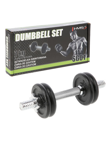 KURZHANTEL MIT GEWINDE 7 KG HMS