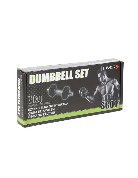 KURZHANTEL MIT GEWINDE 7 KG HMS