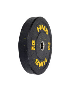 YELLOW OLYMPISCHE HANTELSCHEIBE BUMPER 15 KG HMS