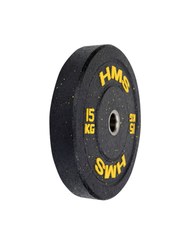 YELLOW OLYMPISCHE HANTELSCHEIBE BUMPER 15 KG HMS
