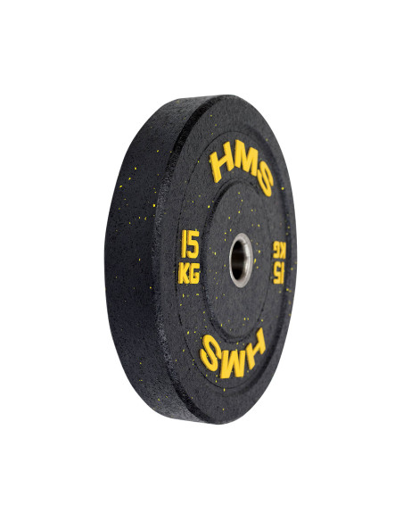 YELLOW OLYMPISCHE HANTELSCHEIBE BUMPER 15 KG HMS