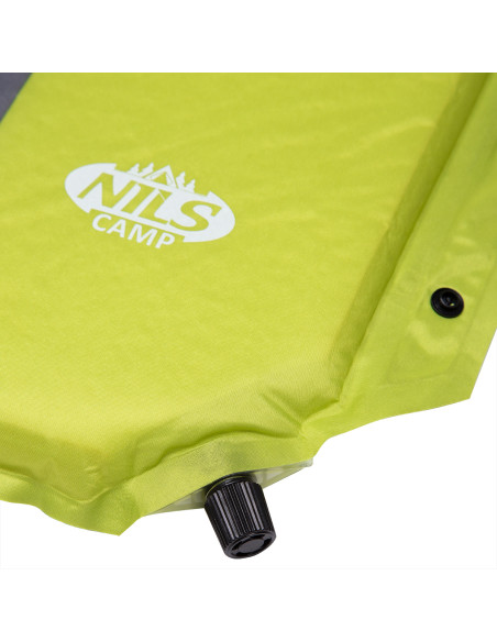 GRÜN-GRAU SELBSTAUFBLASENDE MATTE MIT DEM KOPFKISSEN NILS CAMP